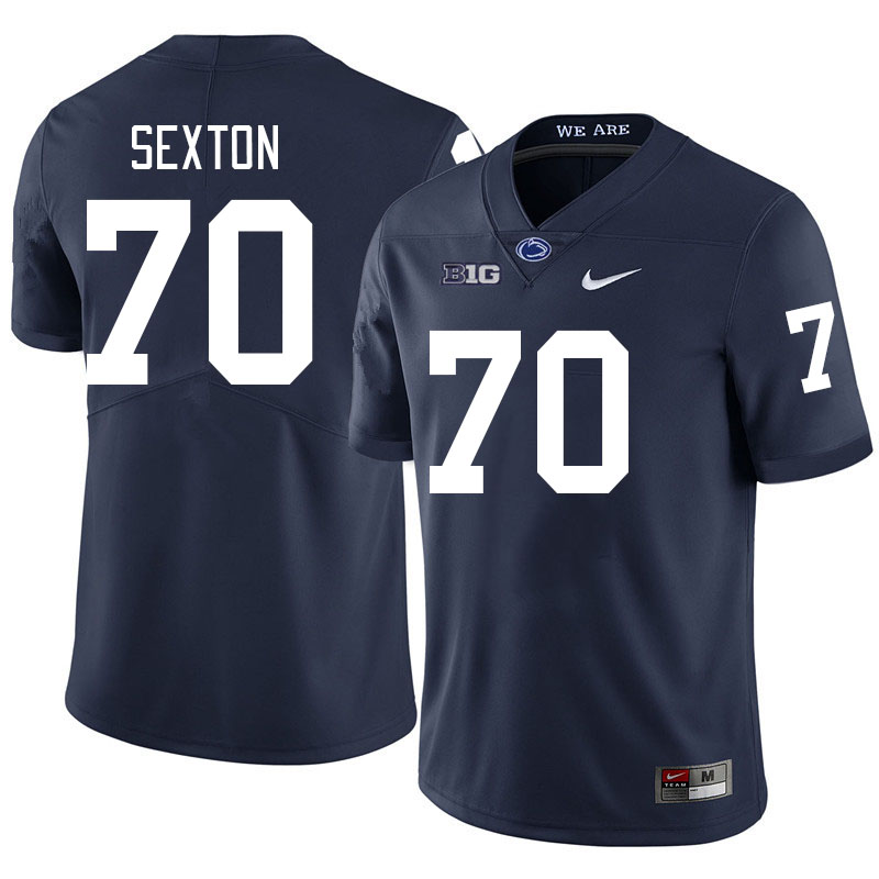 Men #70 Garrett Sexton Penn State Nittany Lions College Football Jerseys Stitched-Navy